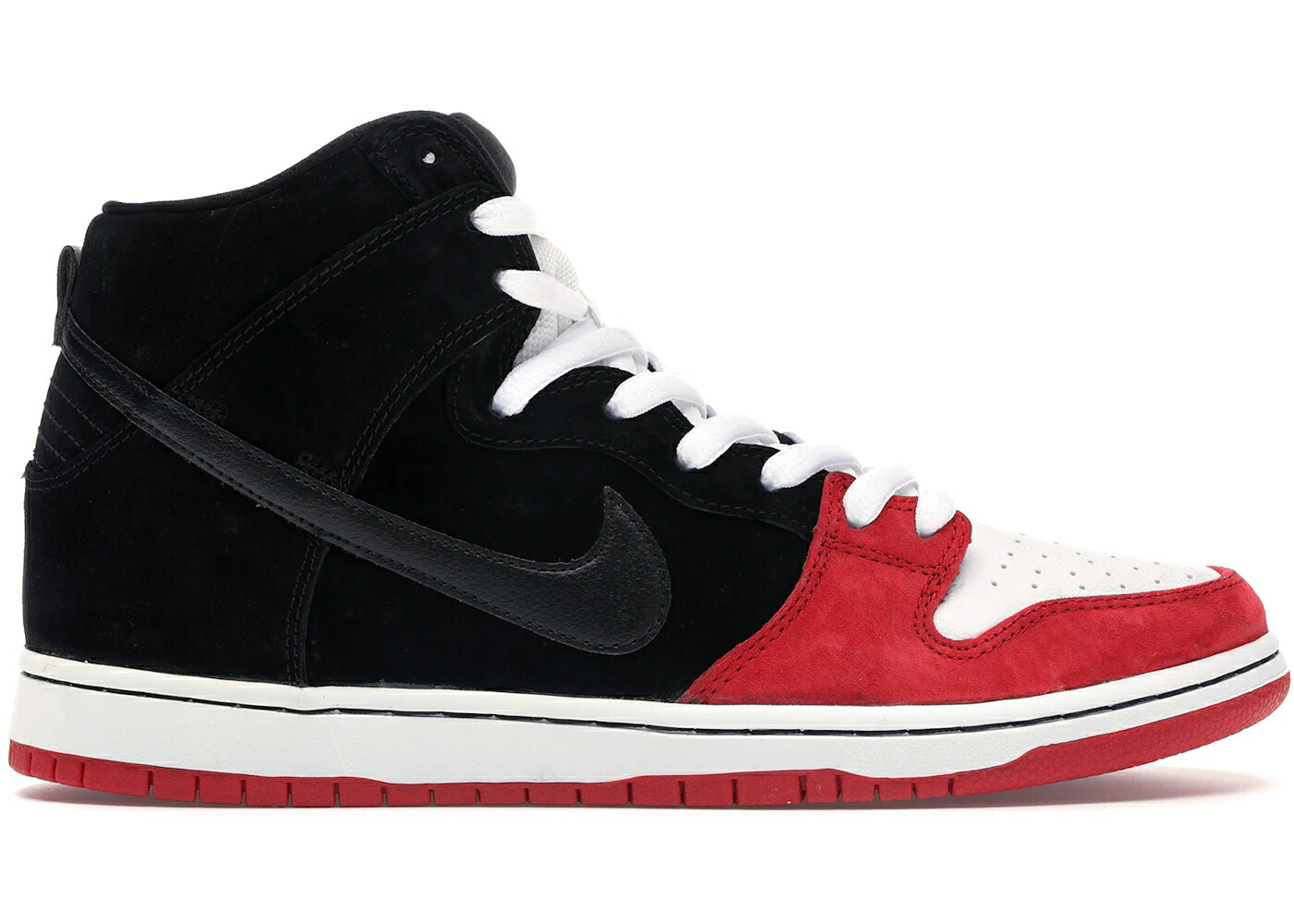 ナイキ エスビー ダンク ハイ 黒色 ブラック 赤 レッド 白色 ホワイト ダンクハイ スニーカー メンズ NIKE SB DUNK HIGH UPRISE / BLACK BLACK UNIVERSITY RED WHITE|スニケス