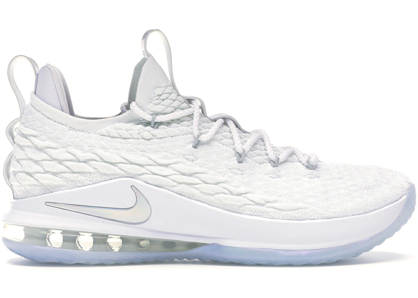 ナイキ レブロン 白色 ホワイト 銀色 シルバー スニーカー メンズ NIKE LEBRON 15 LOW WHITE METALLIC SILVER / WHITE METALLIC SILVER WHITE|スニケス