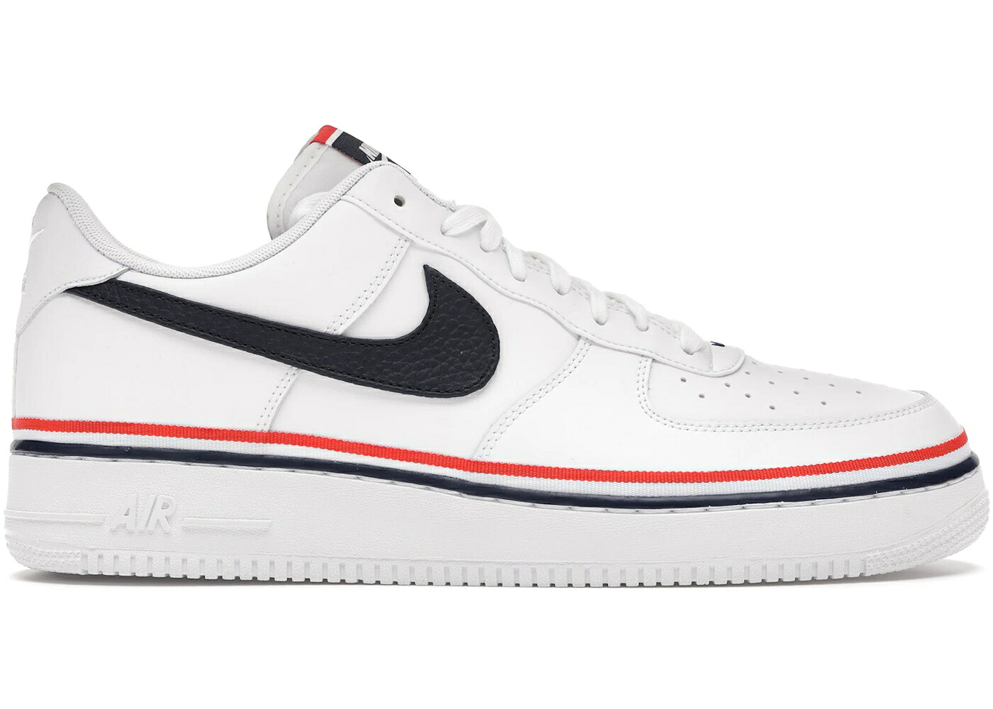 ナイキ 白いこと 白いこと 青味 青み 赤 赤いこと 空軍 スニーカー メンズ NIKE AIR FORCE 1 LOW LV8 RIBBON WHITE BLUE / WHITE OBSIDIAN HABANERO RED