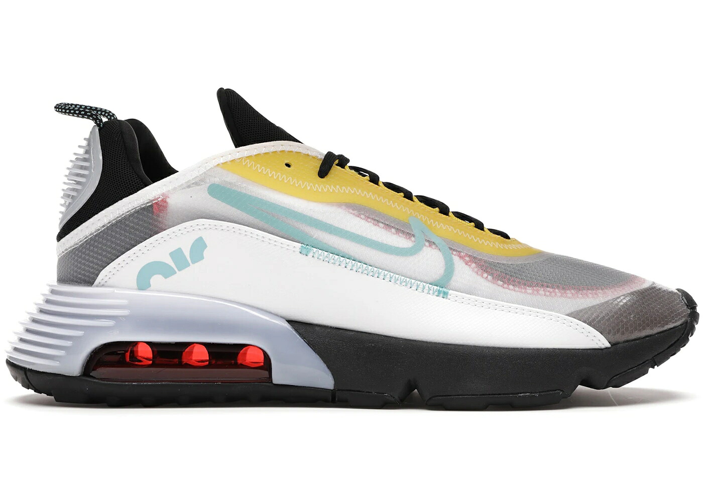 ナイキ マックス 白色 ホワイト スピード 黄色 イエロー アクア 黒色 ブラック エアマックス スニーカー メンズ NIKE AIR MAX 2090 WHITE SPEED YELLOW BLEACHED AQUA / WHITE BLACK SPEED YELLOW