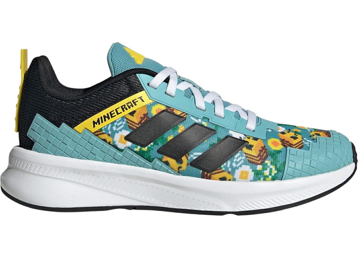 アディダス 黄色 イエロー コア 黒色 ブラック 4.0 ジュニア キッズ ADIDAS FORTARUN MINECRAFT MINT TON YELLOW (GS) / MINT TON CORE BLACK YELLOW ベビー マタニティ スニーカー｜スニケス
