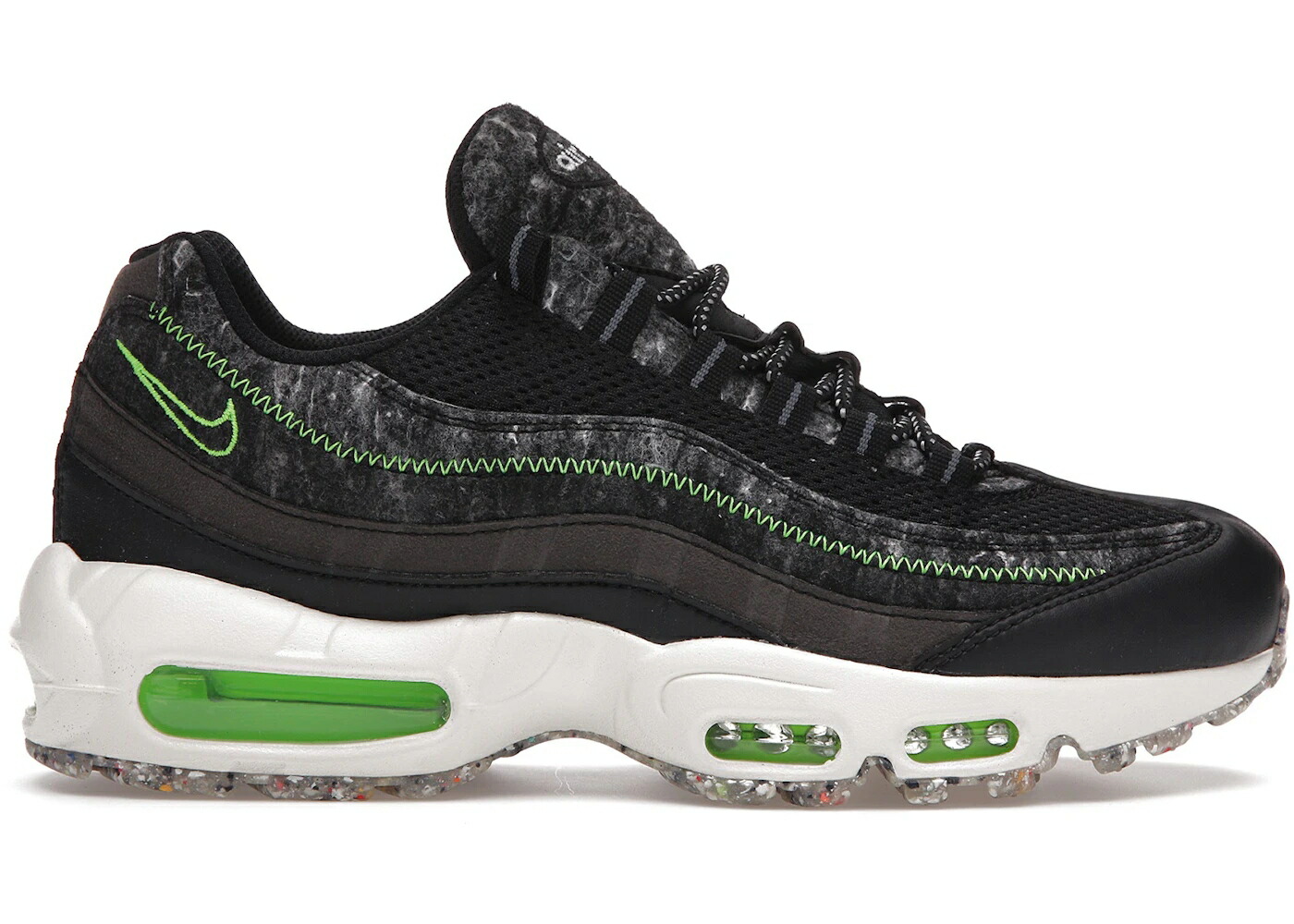 ナイキ マックス 絶無 黒いこと 黒いこと 緑 緑であること エア湖マックス スニーカー メンズ NIKE AIR MAX 95 MOVE TO ZERO / BLACK ELECTRIC GREEN