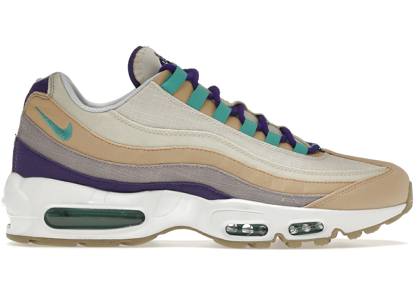 ナイキ マックス 紫 パープル エア湖マックス スニーカー メンズ NIKE AIR MAX 95 SPRUNG SAIL PURPLE TEAL / SESAME COCONUT MILK PHANTOM