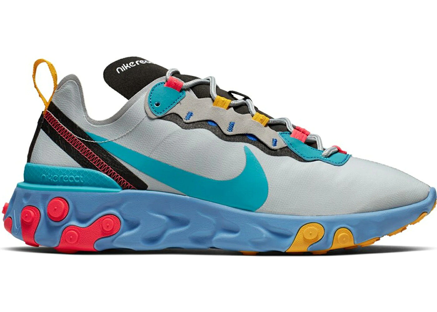 ナイキ リアクト エレメント 灰色 グレー 黒色 ブラック 赤 レッド スニーカー メンズ NIKE REACT ELEMENT 55 TEAL NEBULA / WOLF GREY TEAL NEBULA BLACK RED｜スニケス 43,800円