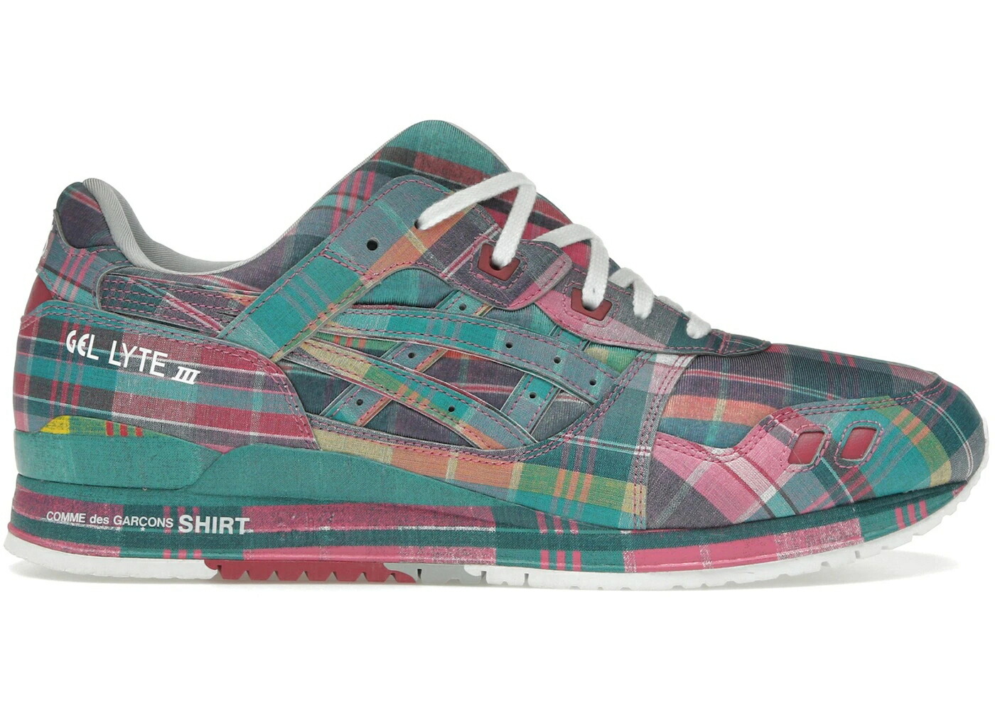 アシックス 先だつもの点火装置 サクラ色 \u002707 スニーカー メンズ ASICS GEL-LYTE III REMASTERED COMME DES GAR ONS SHIRT PINK PLAID /