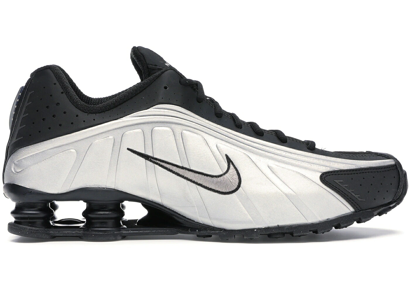 ナイキ ショックス 黒いこと 黒いこと しろがね色 しろがね色 スニーカー メンズ NIKE SHOX R4 BLACK METALLIC SILVER / BLACK BLACK METALLIC SILVER