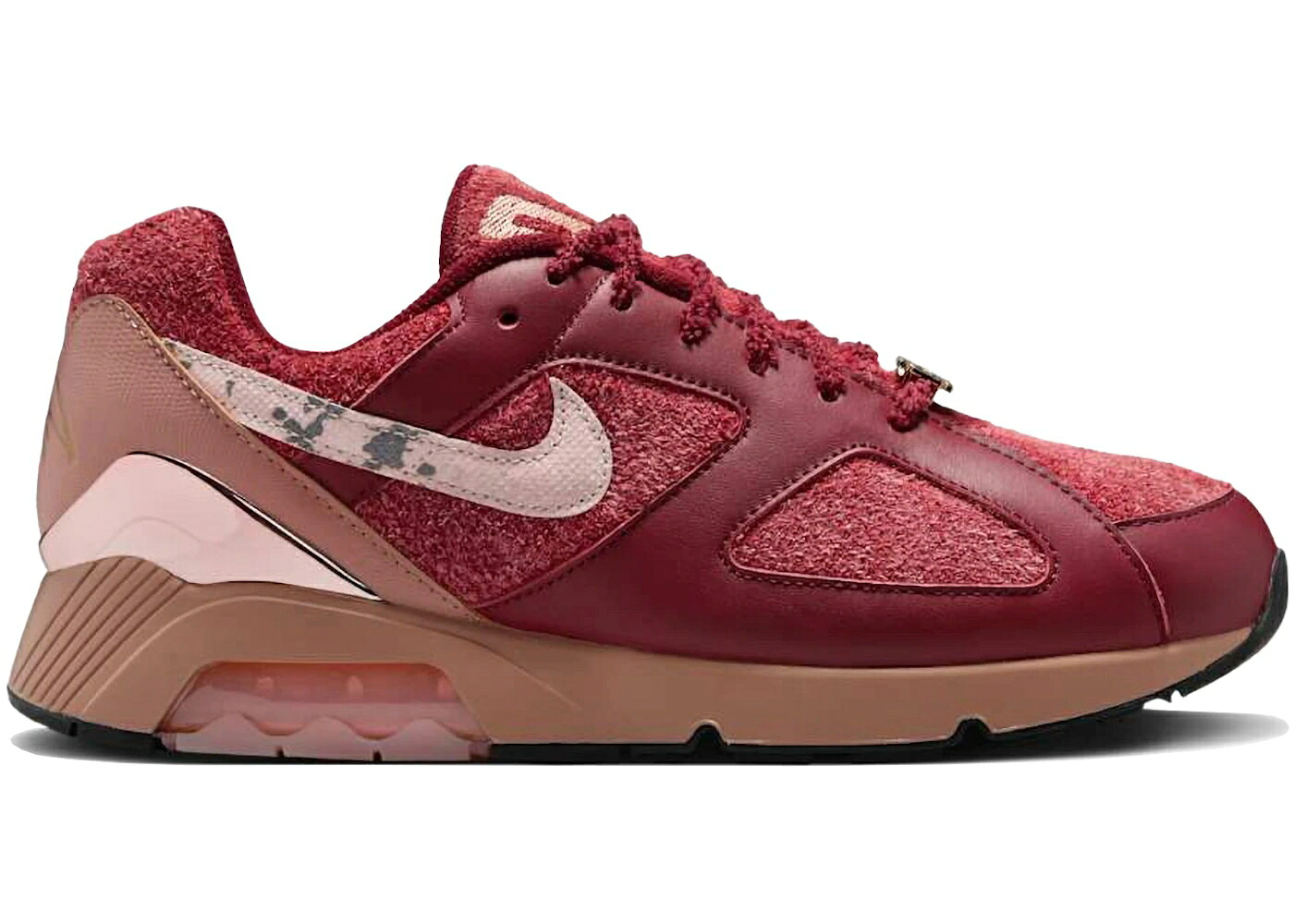 ナイキ マックス チーム 赤 レッド ローズ ピンク オックスフォード エアマックス スニーカー メンズ NIKE AIR MAX 180 APRON RECORDS BLOODLINE / TEAM RED FOSSIL ROSE PINK OXFORD