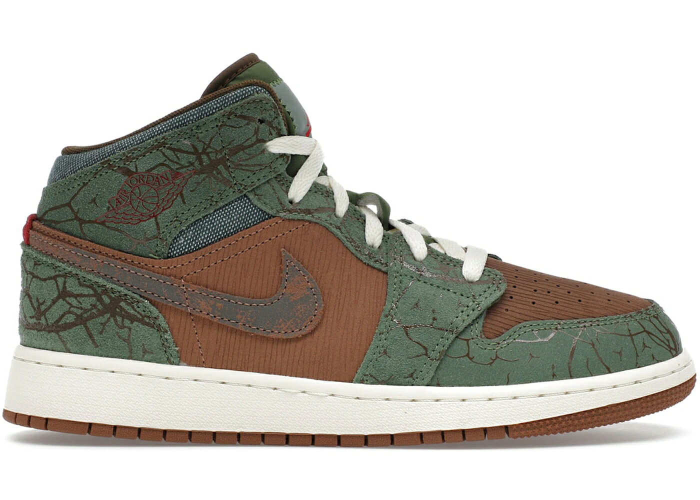 ナイキ ジョーダン ミッド 茶色 ブラウン ジュニア キッズ JORDAN 1 MID TREELINE (GS) / ARCHAEO BROWN TREELINE COCONUT ベビー マタニティ スニーカー