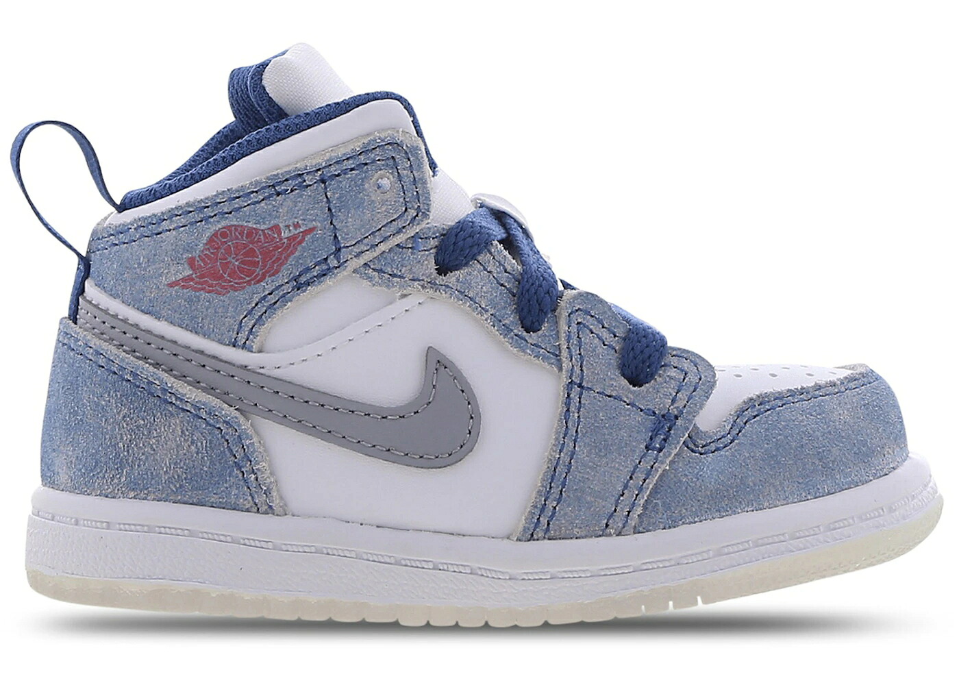 ナイキ ジョーダン ミッド 青色 ブルー 銀色 スチール 白色 ホワイト ジュニア キッズ JORDAN 1 MID SE FRENCH BLUE LIGHT STEEL (TD) / FRENCH BLUE WHITE LIGHT STEEL