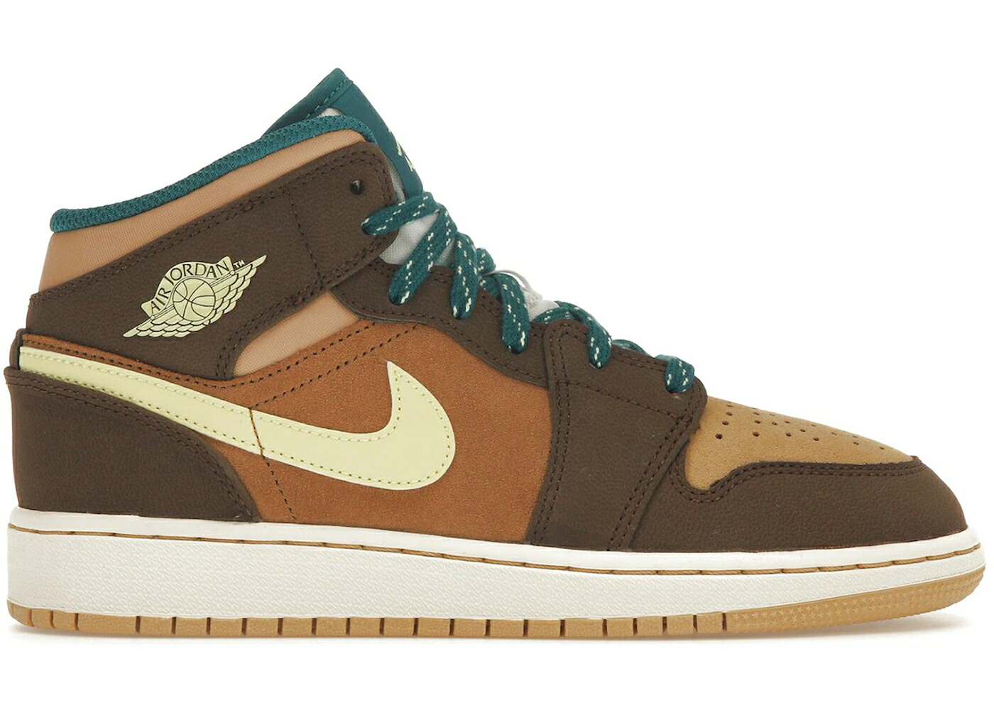 ナイキ ジョーダン ミッド 緑 グリーン ジュニア キッズ JORDAN 1 MID CACAO WOW (GS) / CACAO WOW LUMINOUS GREEN ALE ベビー マタニティ スニーカー