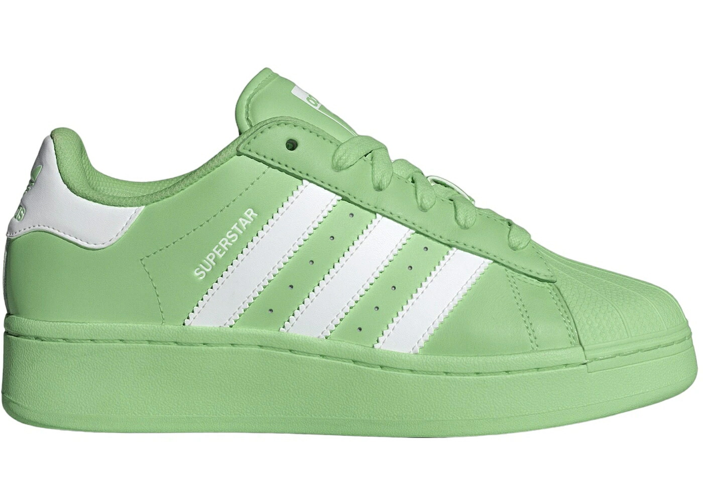 アディダス はやりっ児 緑 緑であること 白いこと 白いこと WOMEN\u0027S スニーカー レディース ADIDAS SUPERSTAR XLG SEMI GREEN SPARK CLOUD WHITE (WOMEN\u0027S) / SEMI GREEN SPARK CLOUD WHITE