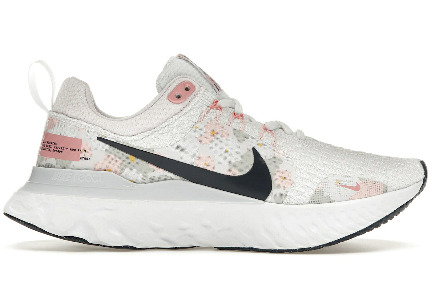 ナイキ リアクト ラン フライニット プレミアム 白色 ホワイト プラチナム パール ピンク WOMEN'S スニーカー レディース NIKE REACT INFINITY RUN FLYKNIT 3 PREMIUM FLORAL WATERCOLOR (WOMEN'S) / WHITE PLATINUM TIN