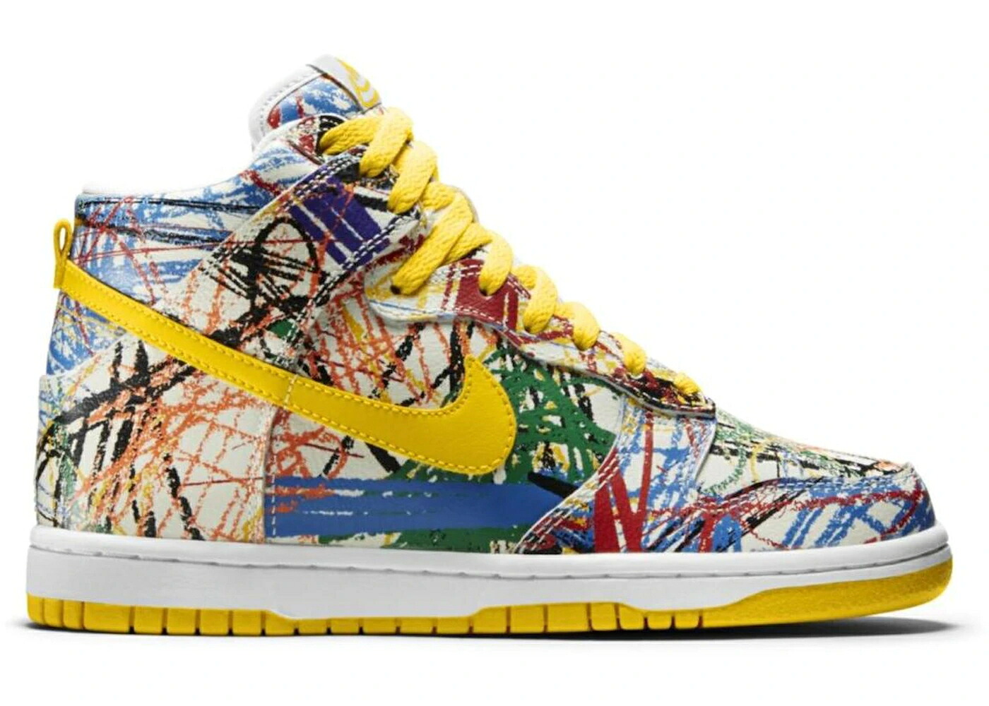 ナイキ ダンク 御機嫌 白いこと 白いこと ダンクハイ お坊っちゃん キッズ NIKE DUNK HIGH SCRIBBLE (GS) / WHITE VARSITY MAIZE もの言う花 マタニティ スニーカー