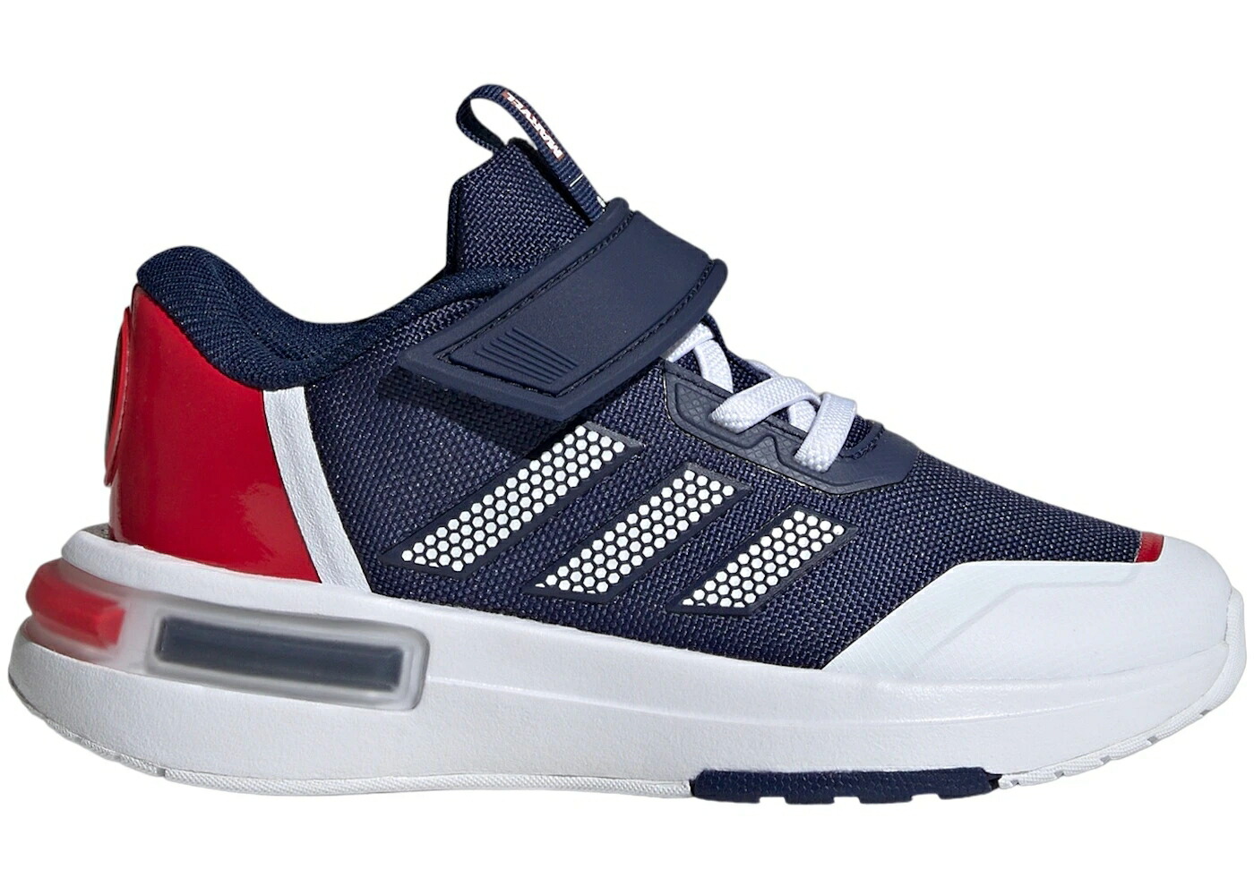 アディダス 青色 ブルー 白色 ホワイト 銀色 シルバー ジュニア キッズ ADIDAS RACER MARVEL CAPTAIN AMERICA DARK BLUE CLOUD WHITE SILVER METALLIC (GS) / DARK BLUE CLOUD WHITE SILVER ベビー マタニティ スニーカー