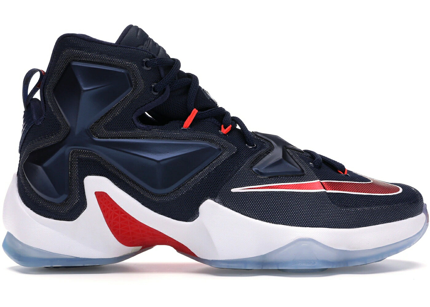 ナイキ レブロン サーティーン 紺色 ネイビー 赤 レッド スニーカー メンズ NIKE LEBRON 13 MIDNIGHT NAVY / MIDNIGHT NAVY UNIVERSITY RED