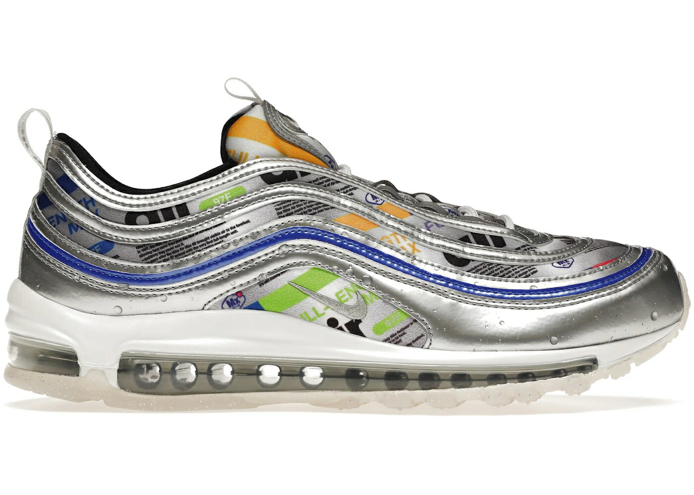 ナイキ マックス 活動力 しろがね色 しろがね色 エア湖マックス スニーカー メンズ NIKE AIR MAX 97 SE ENERGY JELLY / MULTICOLOR METALLIC SILVER RACER スニーカー-靴-メンズ靴