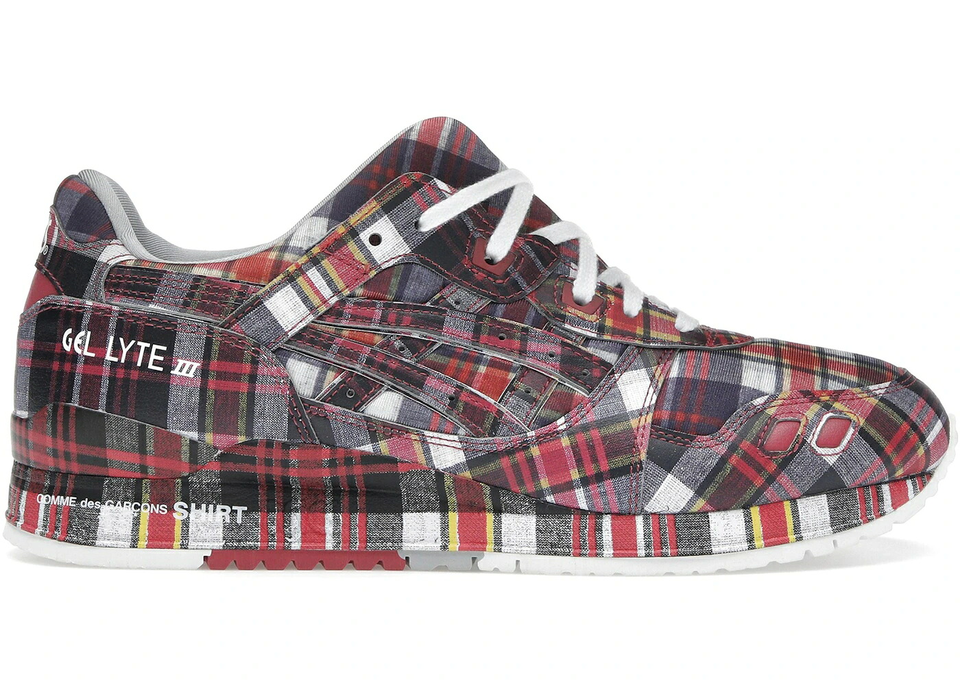 アシックス 先だつもの点火装置 赤 赤いこと \u002707 スニーカー メンズ ASICS GEL-LYTE III REMASTERED COMME DES GAR ONS SHIRT RED PLAID /