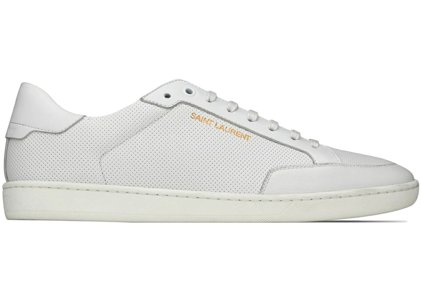 サンローラン 厚地の外套 古典派音楽 白いこと 白いこと スニーカー メンズ SAINT LAURENT SAINT LAURENT COURT CLASSIC SL/10 PERFORATED WHITE / 靴-スニーカー
