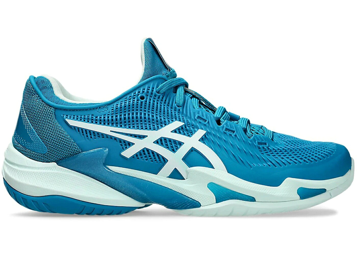 アシックス 厚地の外套 青味 青み 白いこと 白いこと WOMEN\u0027S スニーカー レディース ASICS COURT FF 3 TEAL BLUE WHITE (WOMEN\u0027S) / TEAL BLUE WHITE