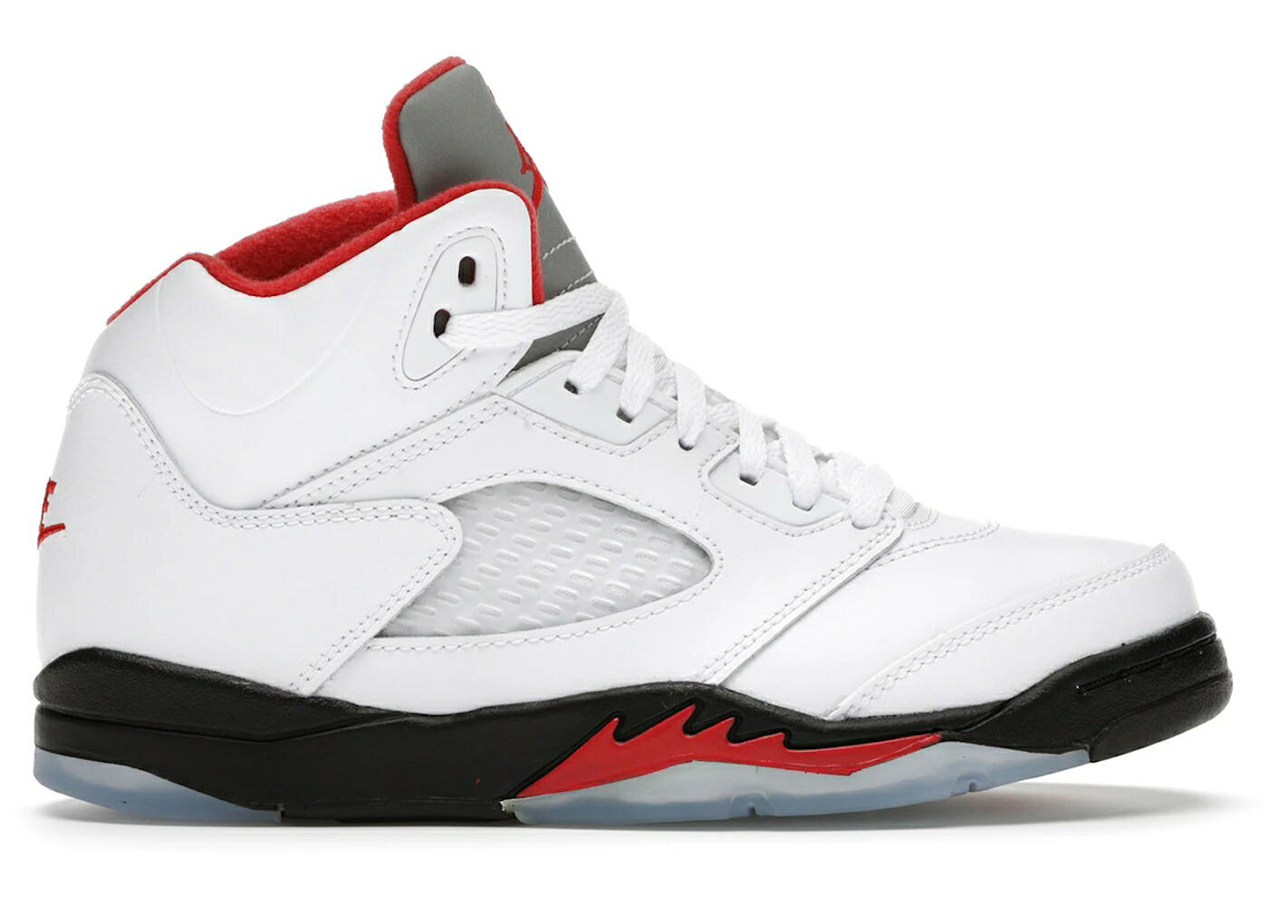 ナイキ ジョーダン ファイア 赤 レッド 銀色 シルバー 白色 ホワイト 黒色 ブラック ジュニア キッズ JORDAN 5 RETRO FIRE RED SILVER TONGUE (2020) (PS) / WHITE BLACK METALLIC SILVER FIRE ベビー マタニティ