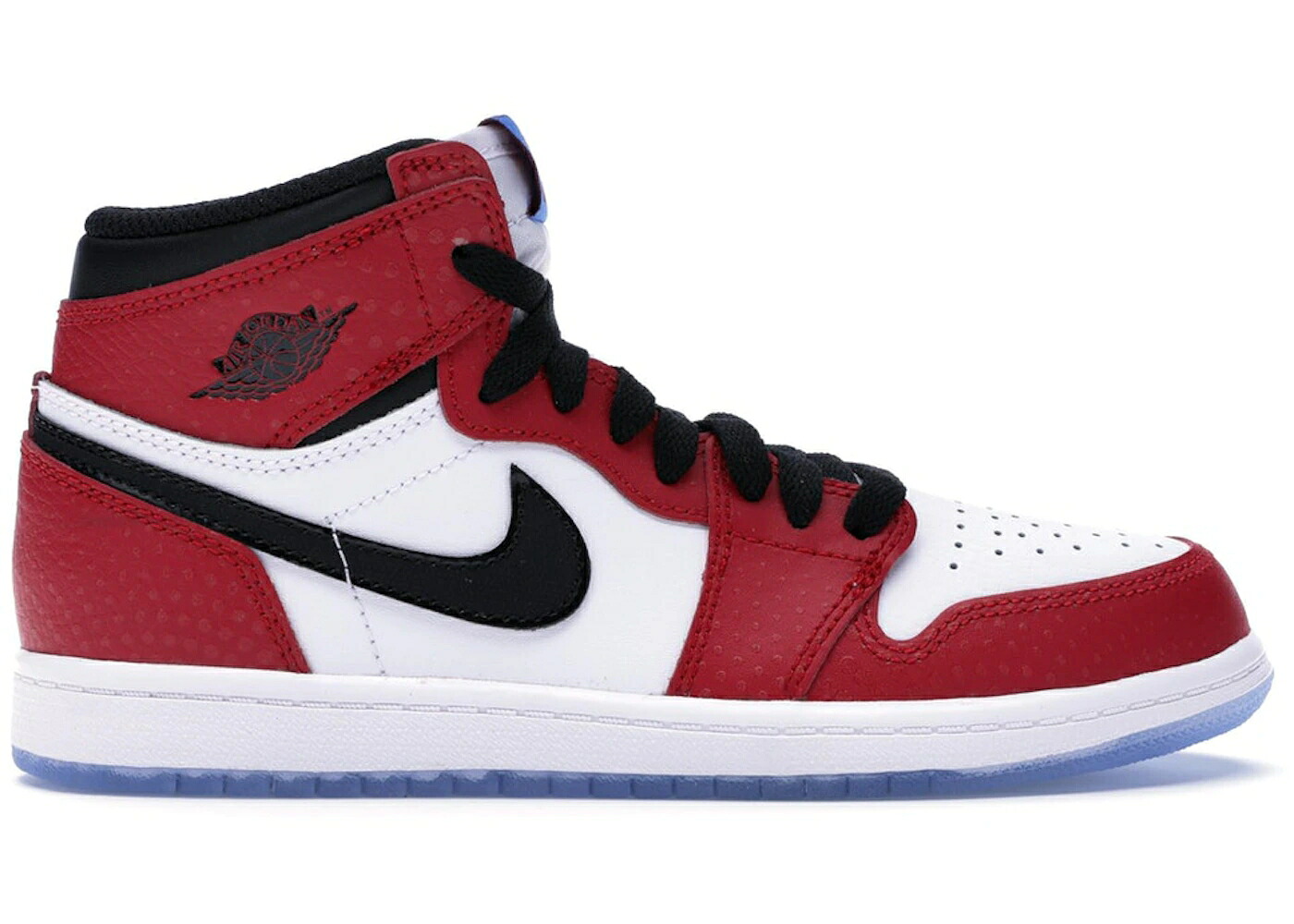 ナイキ ジョーダン ハイ 赤 レッド 黒色 ブラック 白色 ホワイト 青色 ブルー ジュニア キッズ JORDAN 1 RETRO HIGH SPIDER-MAN ORIGIN STORY (PS) / GYM RED BLACK WHITE PHOTO BLUE ベビー マタニティ スニーカ|スニケス