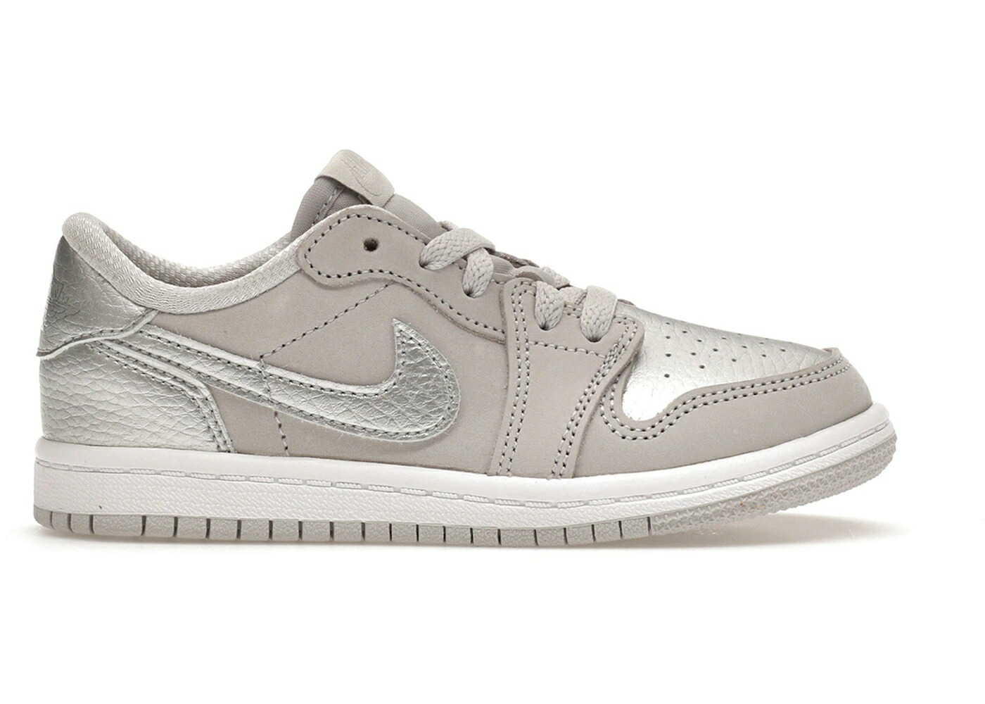 ナイキ ジョーダン 銀色 シルバー 灰色 グレー ジュニア キッズ JORDAN 1 LOW OG METALLIC SILVER (TD) / NEUTRAL GREY METALLIC SILVER
