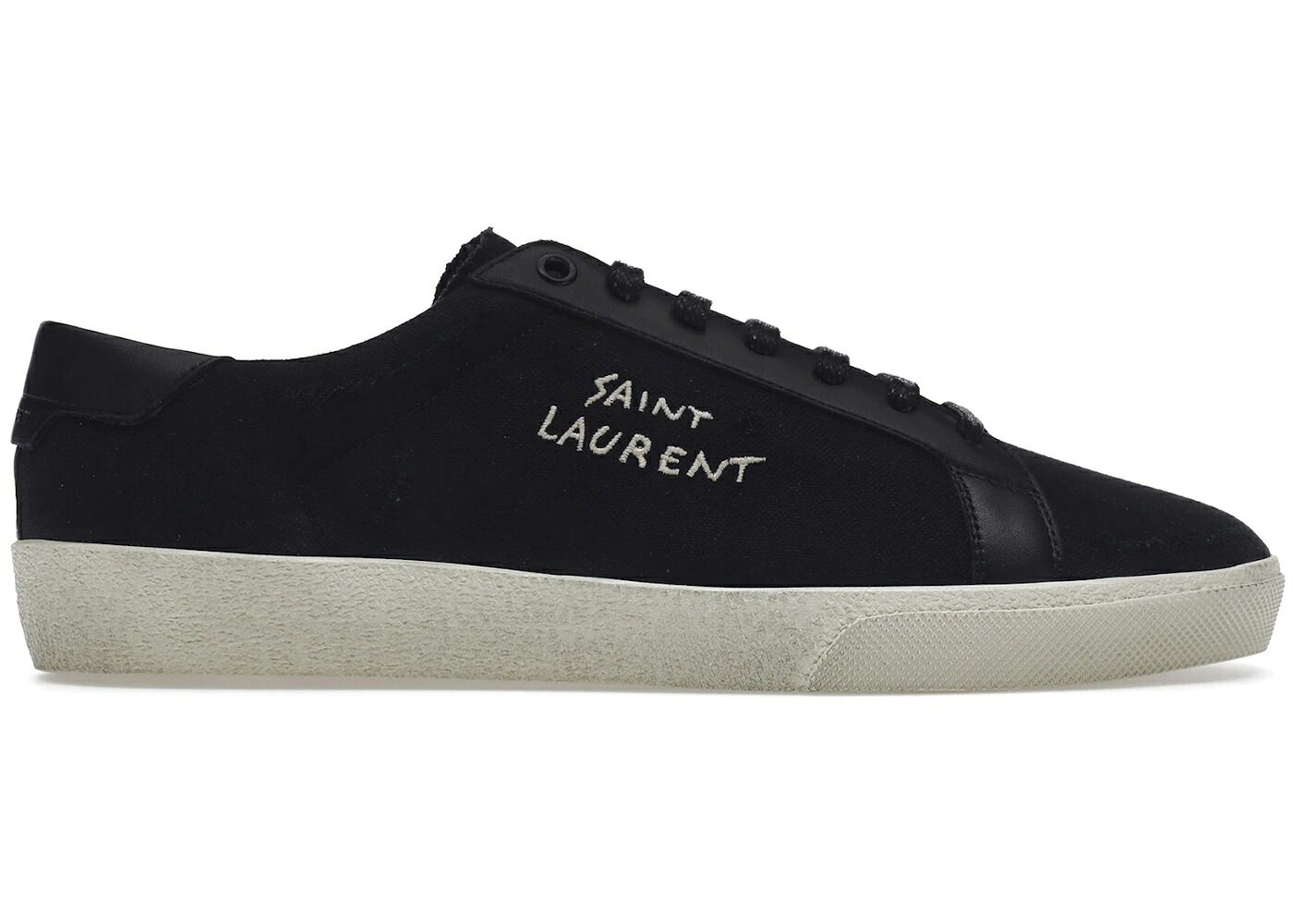 サンローラン 厚地の外套 古典派音楽 黒いこと 黒いこと スニーカー メンズ SAINT LAURENT SAINT LAURENT COURT CLASSIC SL/06 LOW BLACK /