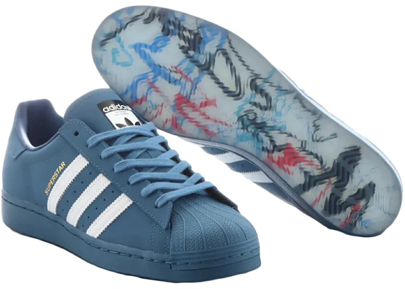アディダス スーパースター 青色 ブルー 白色 ホワイト 黒色 ブラック スニーカー メンズ ADIDAS SUPERSTAR ATMOS DAIKI TSUNETA / BLUE WHITE BLACK
