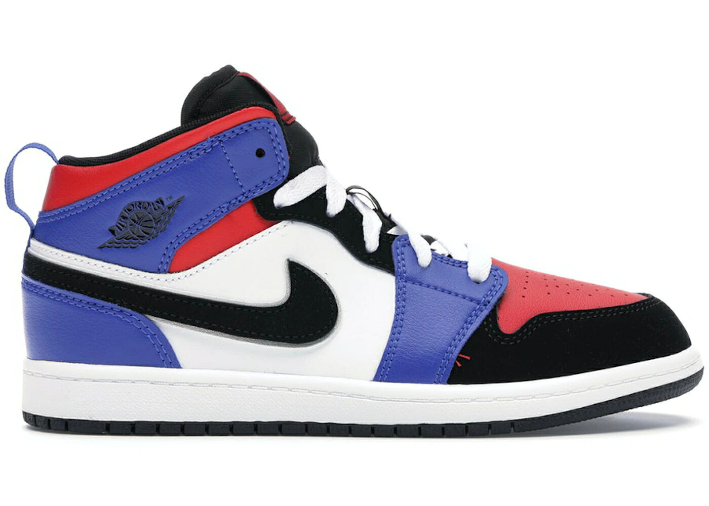 ナイキ ジョーダン ミッド 白色 ホワイト 黒色 ブラック ジュニア キッズ JORDAN 1 MID TOP 3 (PS) / WHITE BLACK HYPER ROYAL ベビー マタニティ スニーカー|スニケス