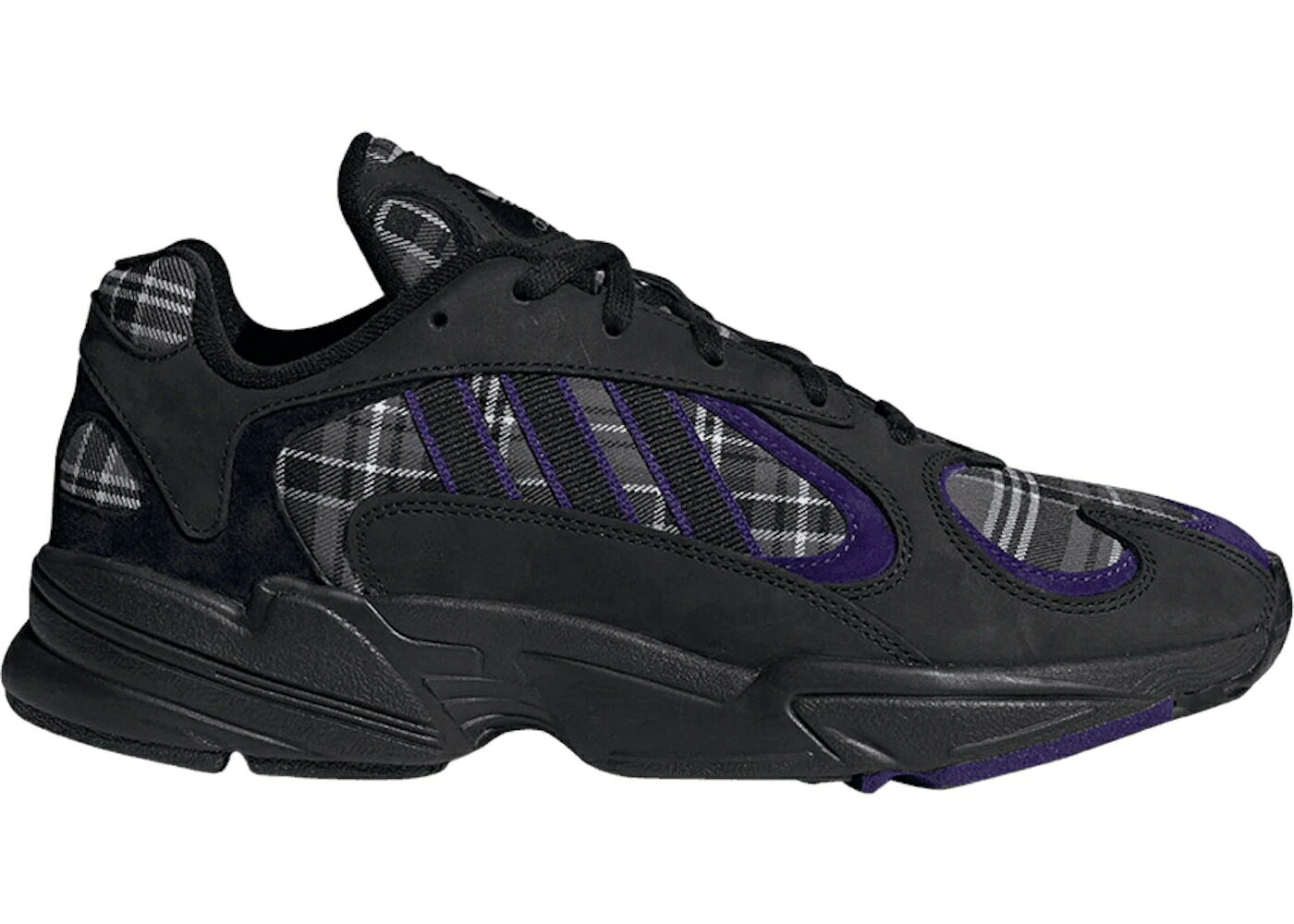アディダス 紫 パープル コア 黒色 ブラック スニーカー メンズ ADIDAS YUNG-1 PURPLE PLAID / CORE BLACK COLLEGIATE PURPLE
