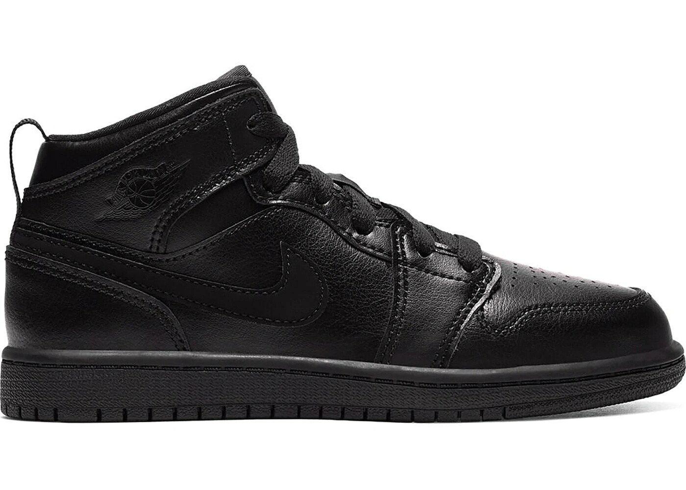 ナイキ ジョーダン ミッド 黒色 ブラック ジュニア キッズ JORDAN 1 MID BLACK (PS) / BLACK BLACK BLACK ベビー マタニティ スニーカー｜スニケス