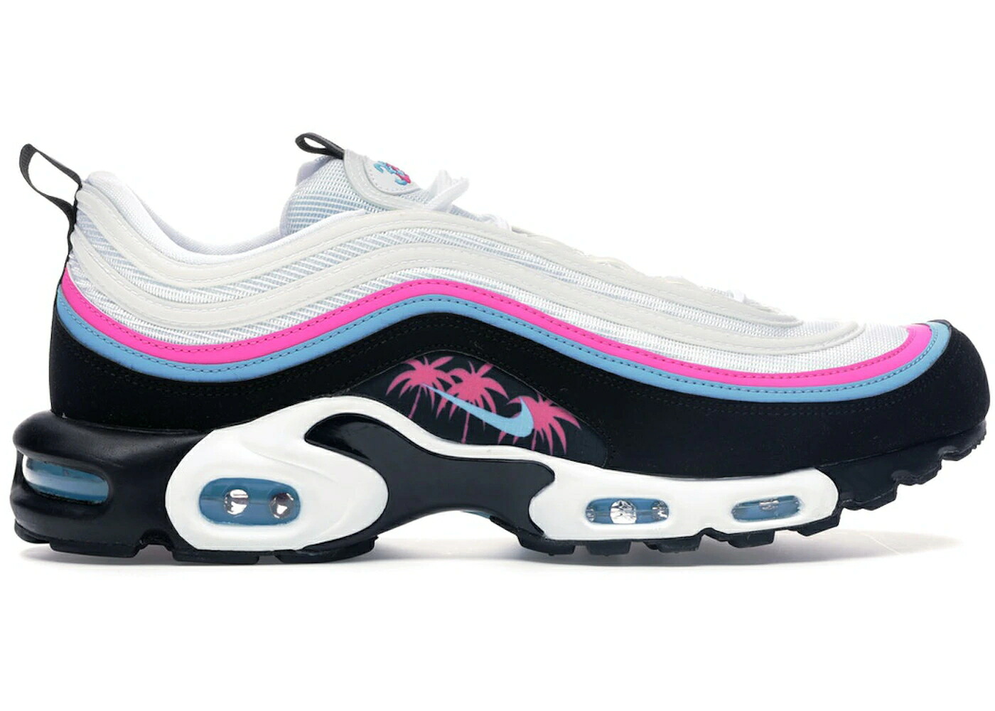 ナイキ マックス マイアミ 白色 ホワイト 青色 ブルー 黒色 ブラック レーザー エアマックスプラス スニーカー メンズ NIKE AIR MAX PLUS 97 MIAMI AWAY / WHITE BLUE GALE BLACK LASER