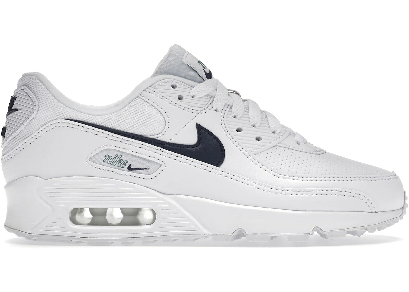 ナイキ マックス 白色 ホワイト サンダー 青色 ブルー 緑 グリーン エアマックス WOMEN'S スニーカー レディース NIKE AIR MAX 90 WHITE THUNDER BLUE (WOMEN'S) / WHITE GREEN NOISE POLLEN THUNDER