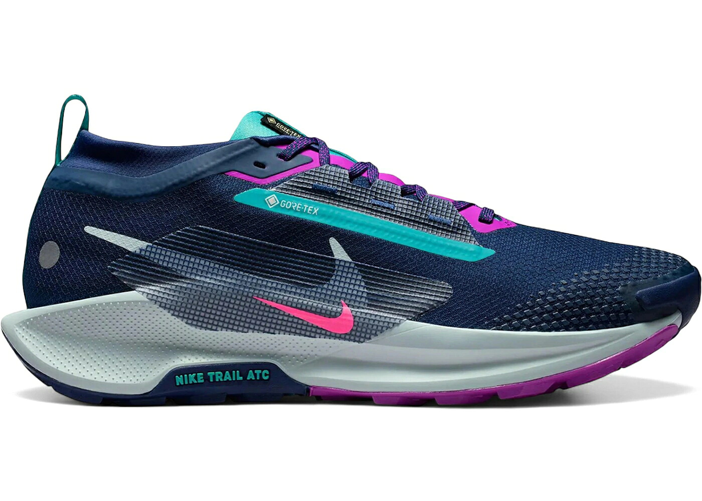 ナイキ リアクト ペガサス ゴアテックス 紺色 ネイビー ピンク スニーカー メンズ NIKE REACT PEGASUS TRAIL 5 GORE-TEX MIDNIGHT NAVY HYPER PINK / MIDNIGHT NAVY HYPER PINK VIVID｜スニケス