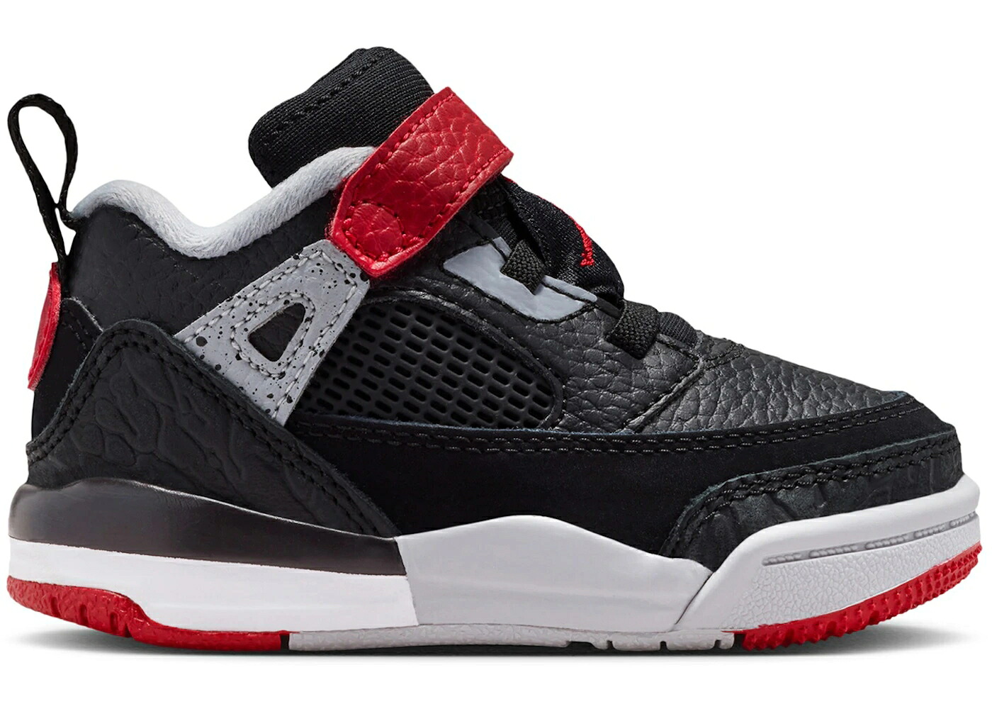 ナイキ ジョーダン 黒色 ブラック 灰色 シメント グレー 白色 ホワイト 赤 レッド ジュニア キッズ JORDAN SPIZIKE LOW BLACK CEMENT (TD) / BLACK WOLF GREY WHITE GYM RED