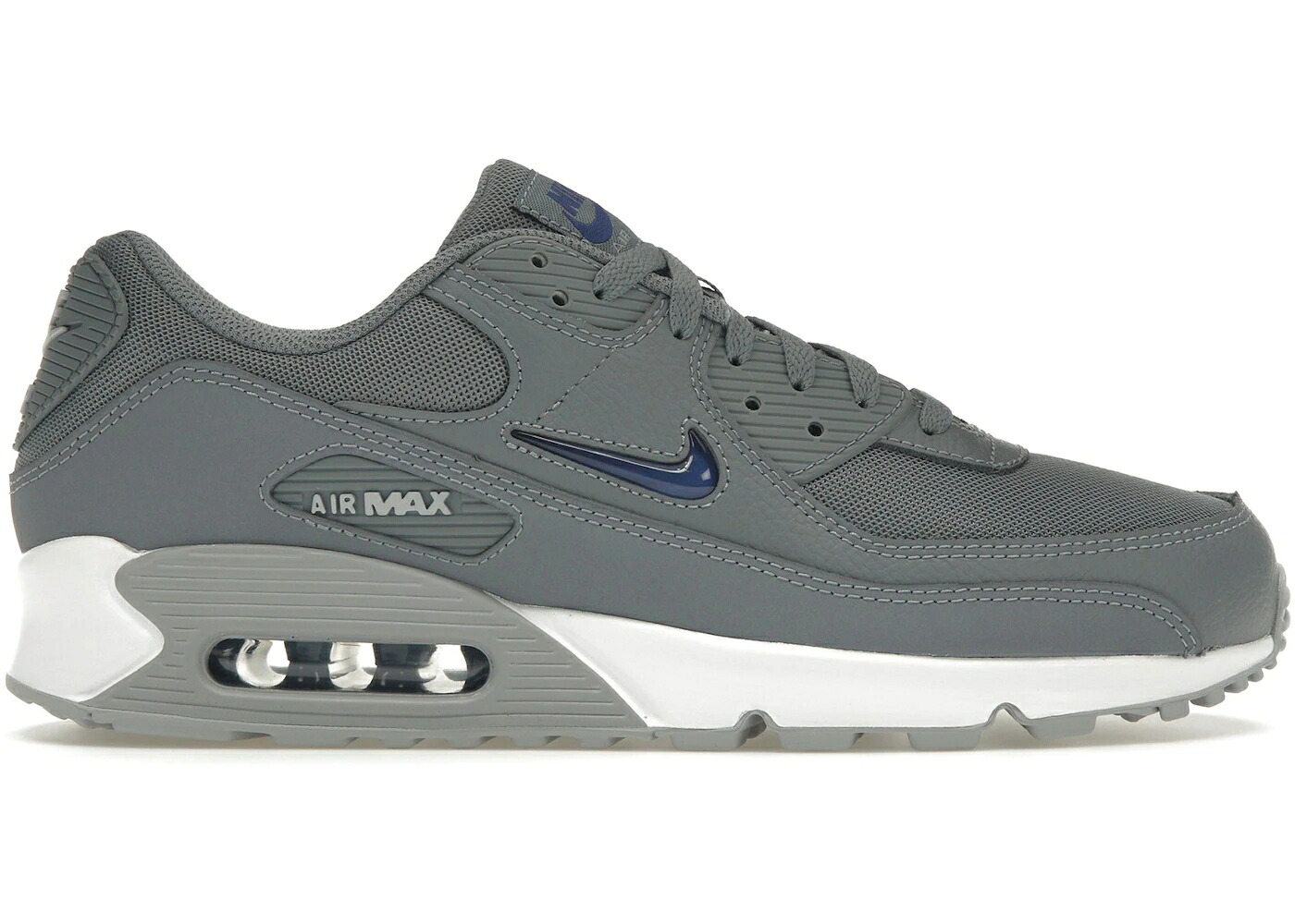 ナイキ マックス 冷やりとした 薄墨色 薄墨色 ディープ 青味 青み エア湖マックス スニーカー メンズ NIKE AIR MAX 90 JEWEL COOL GREY / COOL GREY DEEP ROYAL BLUE LIGHT