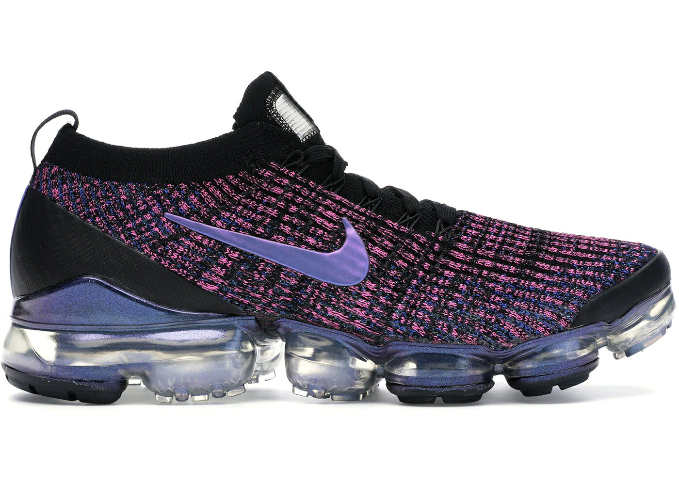 ナイキ 飛球編み物 黒いこと 黒いこと 青碧 青碧 レーザ エアヴェイパーマックス スニーカー メンズ NIKE AIR VAPORMAX FLYKNIT 3 THROWBACK FUTURE / BLACK BLUE LAGOON LASER FUCHSIA