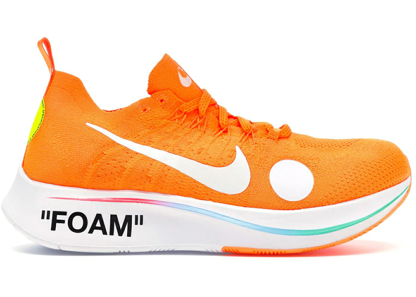ナイキ ズーム オフホワイト 橙 オレンジ 白色 ホワイト ズームフライ スニーカー メンズ NIKE ZOOM FLY MERCURIAL OFF-WHITE TOTAL ORANGE / TOTAL ORANGE WHITE VOLT｜スニケス