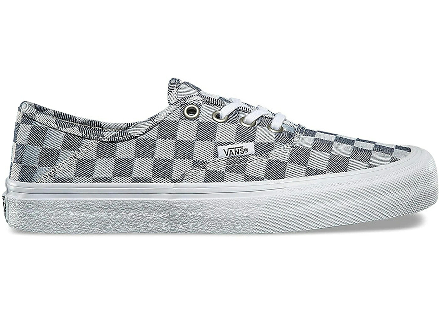 ヴァンズ バンズ オーセンティック デニム 青色 ブルー 灰色 グレー グレイ スニーカー メンズ VANS AUTHENTIC SF CHECKERBOARD DENIM / BLUE DENIM GRAY