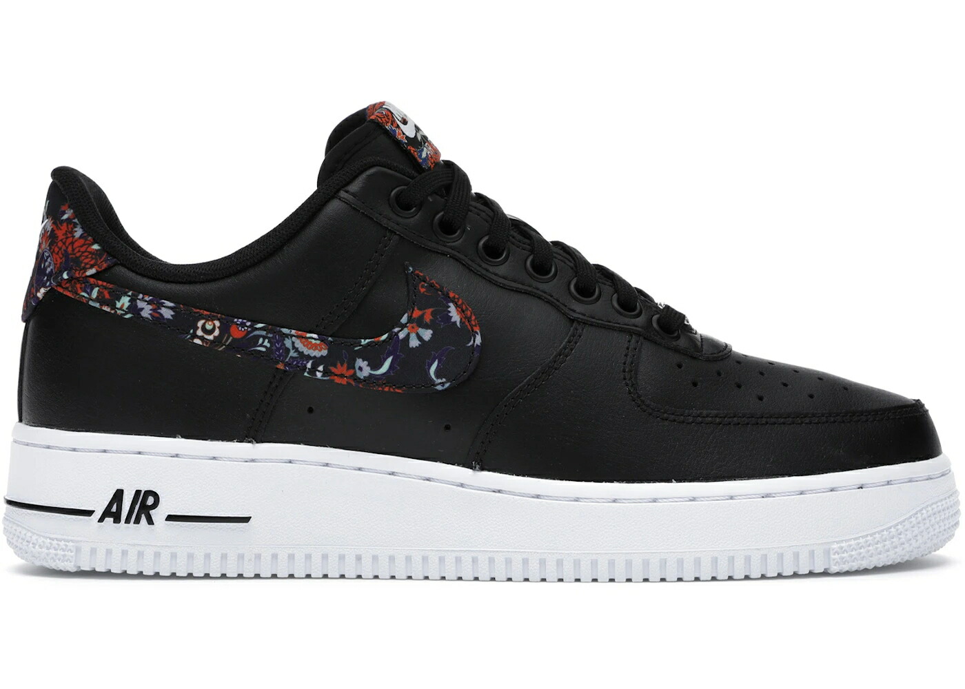 ナイキ 黒色 ブラック 白色 ホワイト ゲーム エアフォース ゲームロイヤル 青 ブルー スニーカー メンズ NIKE AIR FORCE 1 LOW BLACK FLORAL / BLACK WHITE GAME ROYAL MULTI