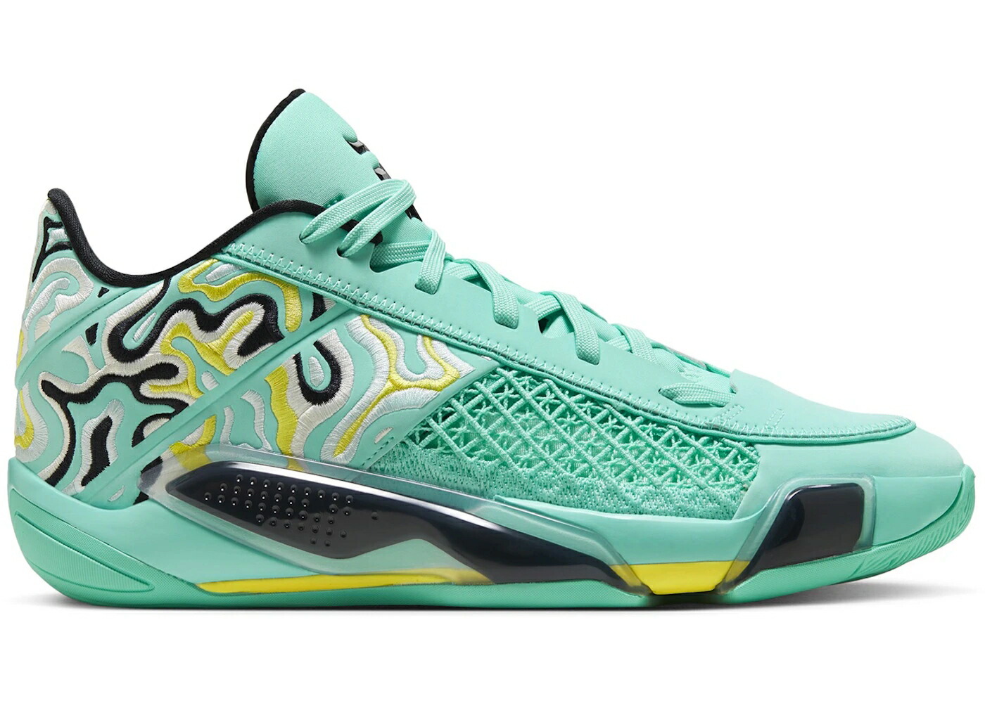 ナイキ ジョーダン 黒色 ブラック スニーカー メンズ JORDAN 38 LOW GUO AILUN / HYPER TURQUOISE BLACK CANARY