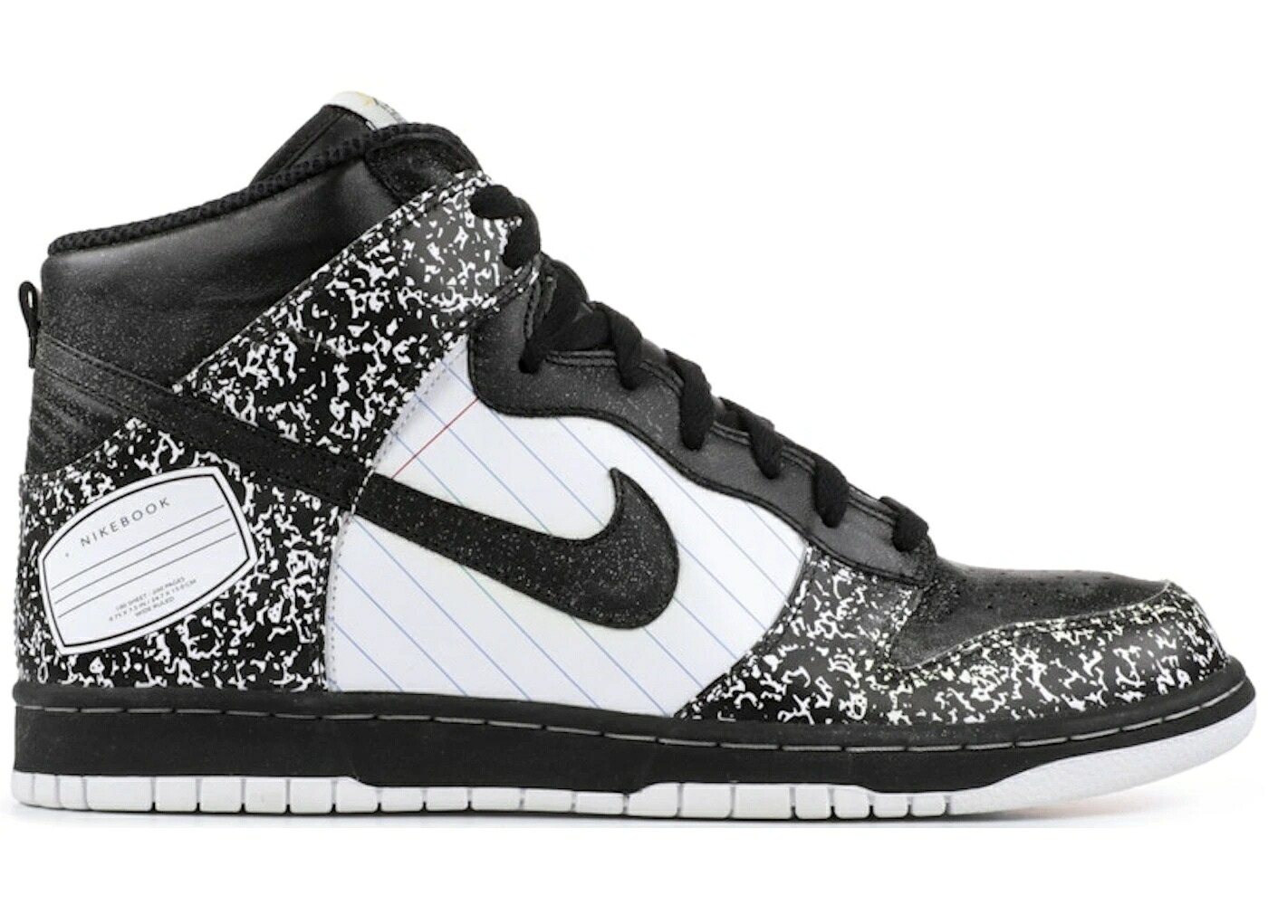 ナイキ ダンク ハイ 白色 ホワイト 黒色 ブラック 青色 ブルー ダンクハイ スニーカー メンズ NIKE DUNK HIGH NIKEBOOK / WHITE BLACK UNIVERSITY BLUE|スニケス
