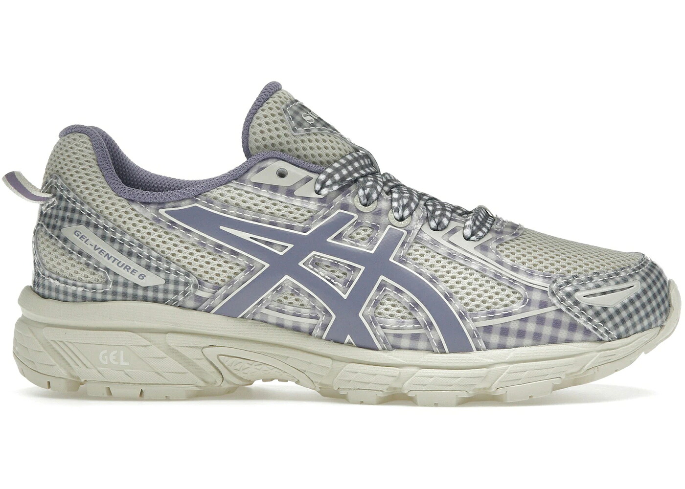 アシックス 紫 相撲取り草 MFG. スニーカー メンズ ASICS GEL-VENTURE 6 STORY VANILLA VIOLET QUARTZ GINGHAM / VANILLA VIOLET QUARTZ