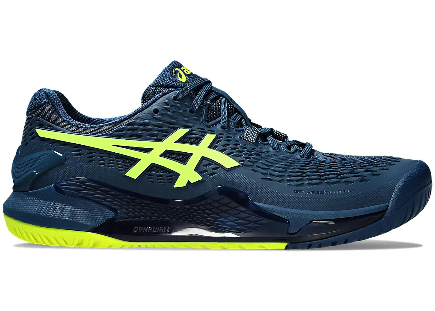 アシックス 青み 青色 黄味がかった 黄色 スニーカー メンズ ASICS GEL-RESOLUTION 9 MAKO BLUE SAFETY YELLOW / MAKO BLUE SAFETY YELLOW