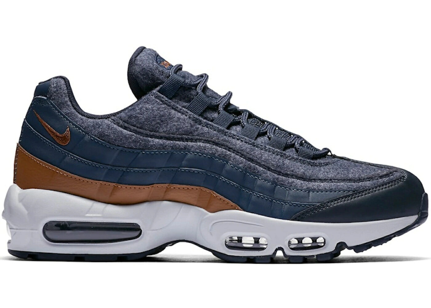 ナイキ マックス サンダー 青色 ブルー 茶色 ブラウン エアマックス スニーカー メンズ NIKE AIR MAX 95 WOOL THUNDER BLUE / THUNDER BLUE ALE BROWN DARK