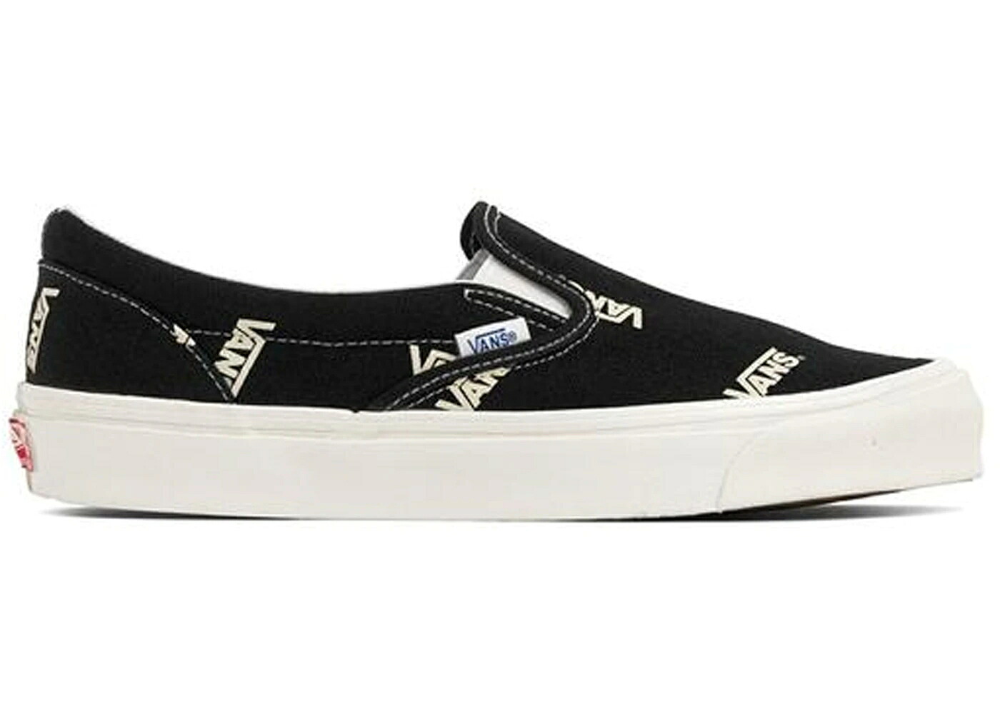 ヴァンズ バンズ スリッポン 黒色 ブラック スニーカー メンズ VANS SLIP-ON MULTI-LOGO BLACK / BLACK MARSHMALLOW