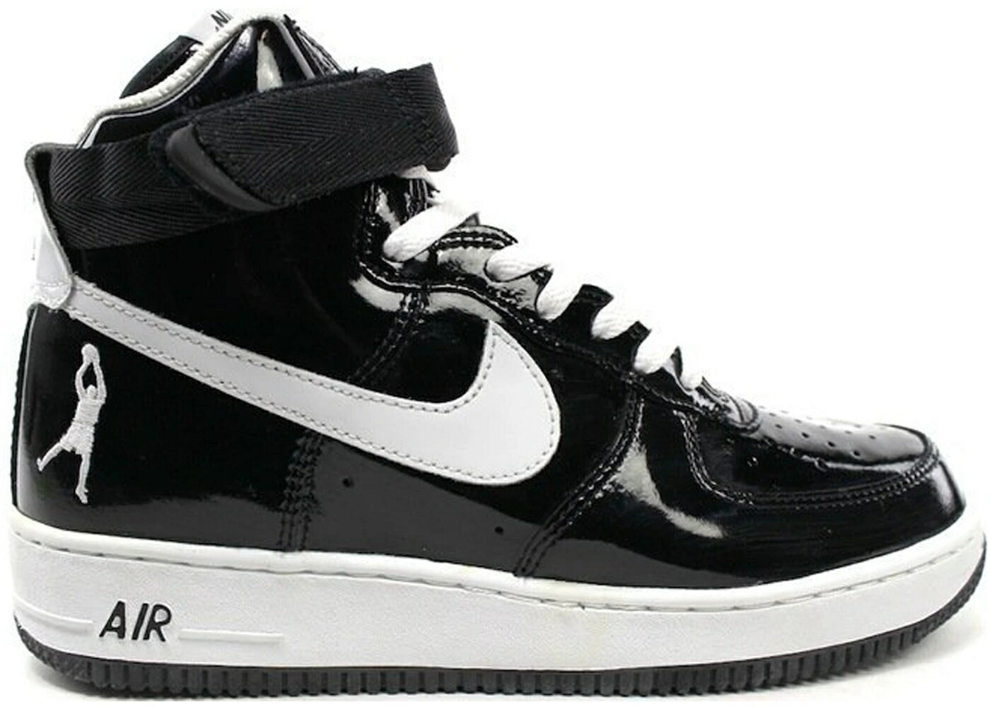 ナイキ ハイ 黒色 ブラック パテント 白色 ホワイト エアフォース スニーカー メンズ NIKE AIR FORCE 1 HIGH SHEED BLACK PATENT / BLACK WHITE