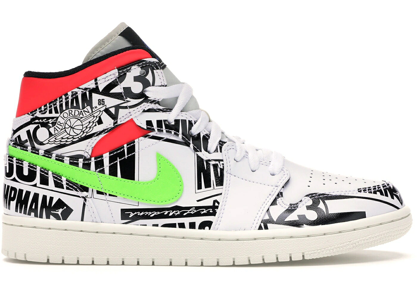 ナイキ ジョーダン ミッド 白いこと 白いこと 青味 青み 黒いこと 黒いこと スニーカー メンズ JORDAN 1 MID ALL OVER LOGOS / WHITE RACER BLUE BLACK CYBER