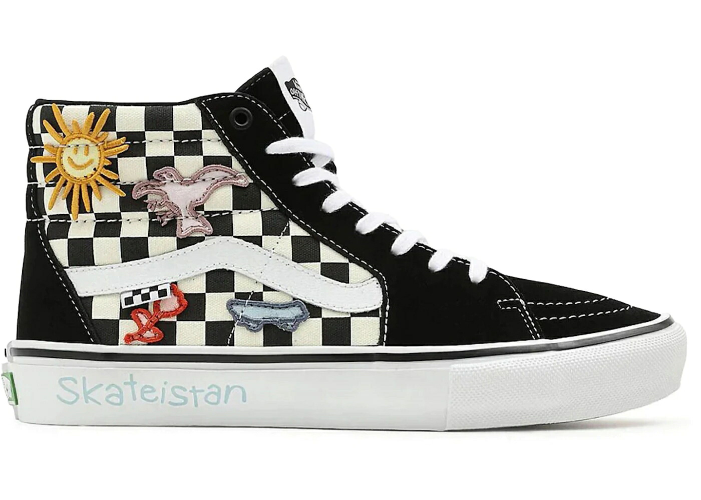 ヴァンズ バンズ スケートハイ 黒色 ブラック 白色 ホワイト スニーカー メンズ VANS SK8-HI SKATEISTAN CHECKERBOARD / BLACK WHITE