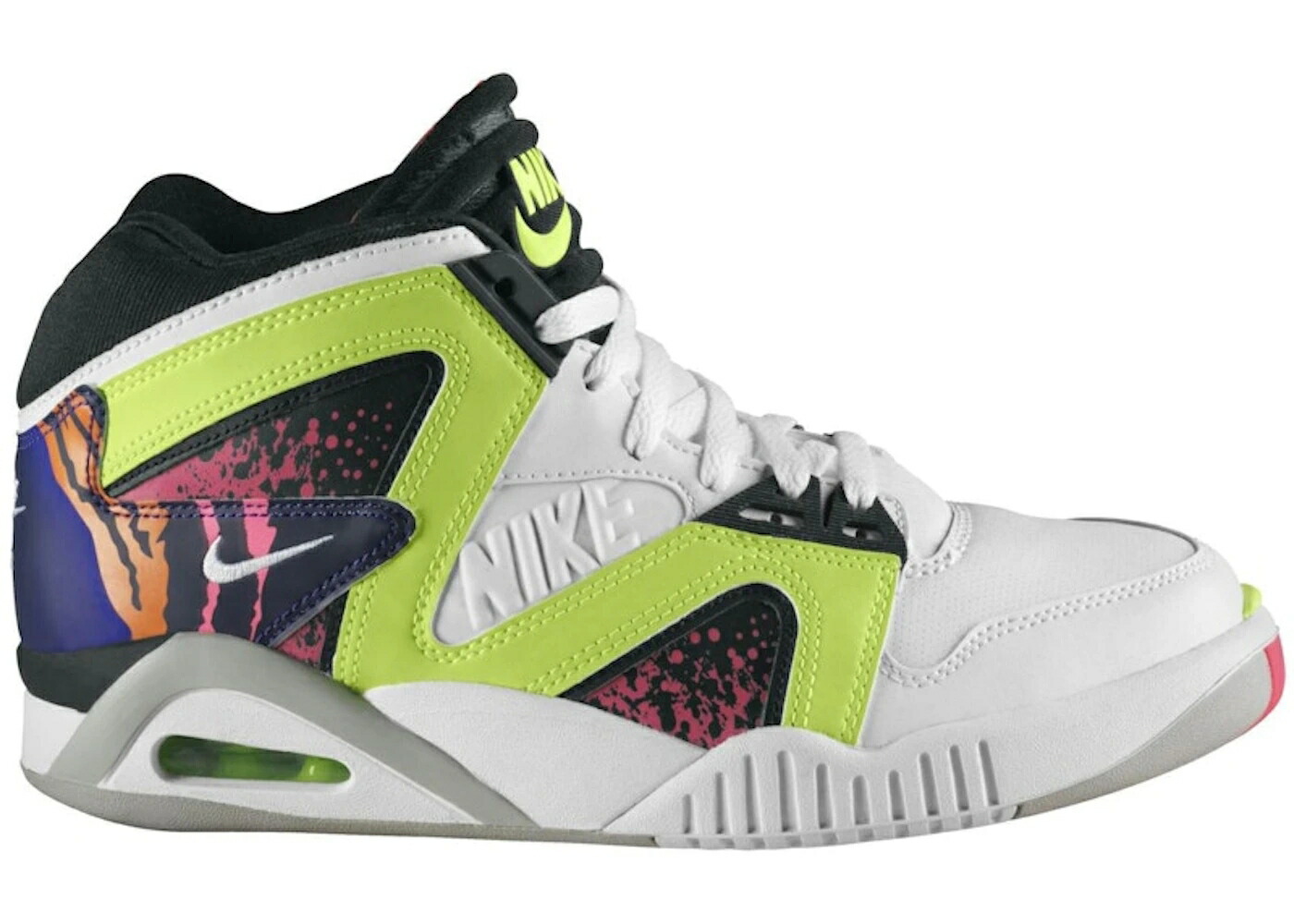 ナイキ テック ハイブリッド 白色 ホワイト 黒色 ブラック スニーカー メンズ NIKE AIR TECH CHALLENGE HYBRID VOLT / WHITE VOLT HOT LAVA BLACK
